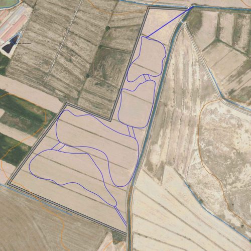 Planta del sistema de lagunas proyectados - Calidad de aguas - La Melusa